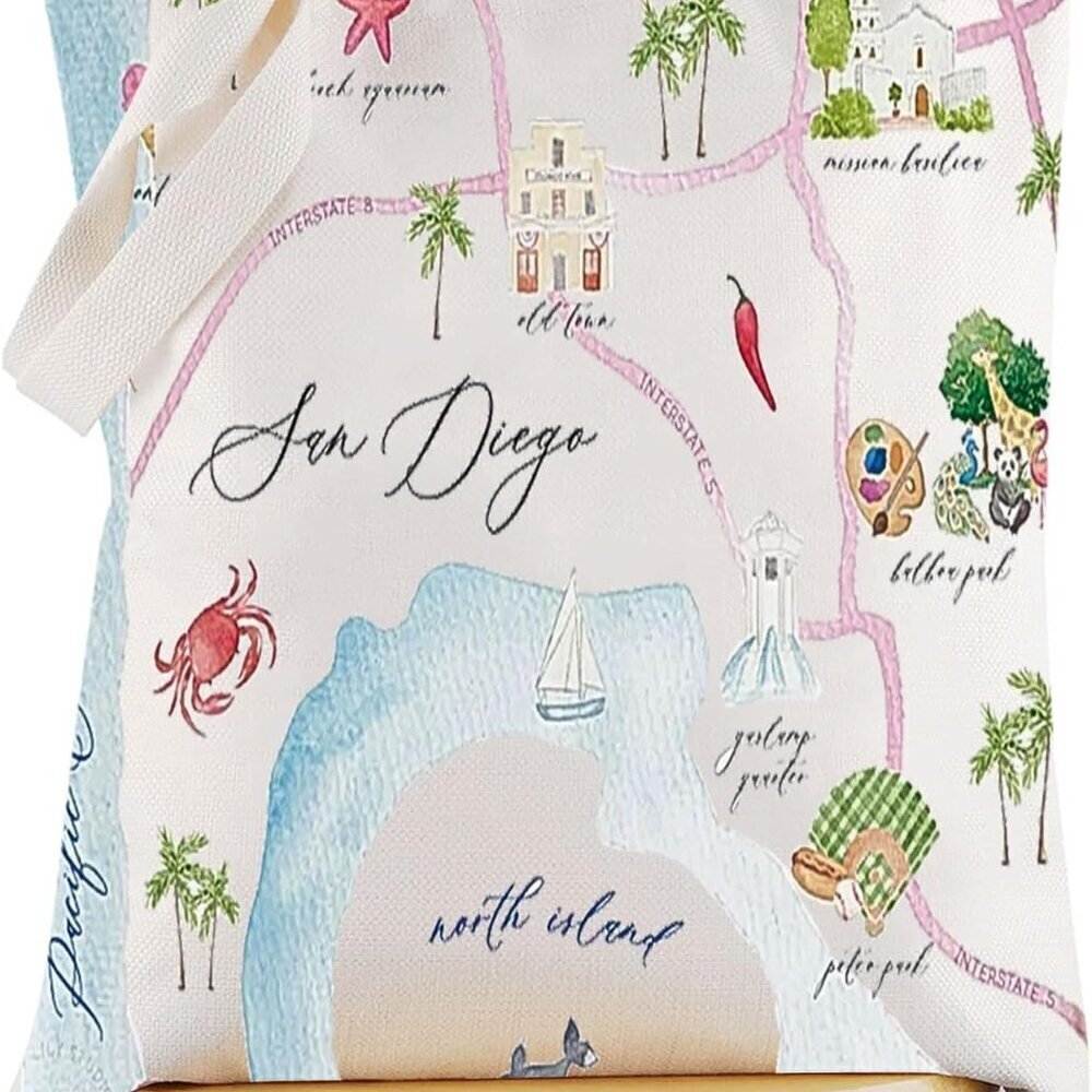 San Diego City Map San Diego Travel Souvenir Gift San Diego Long Distance Relati